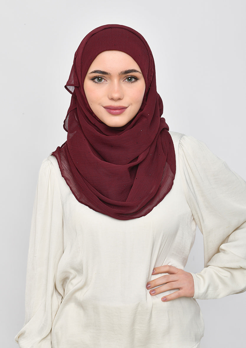 Burgundy with Crystal