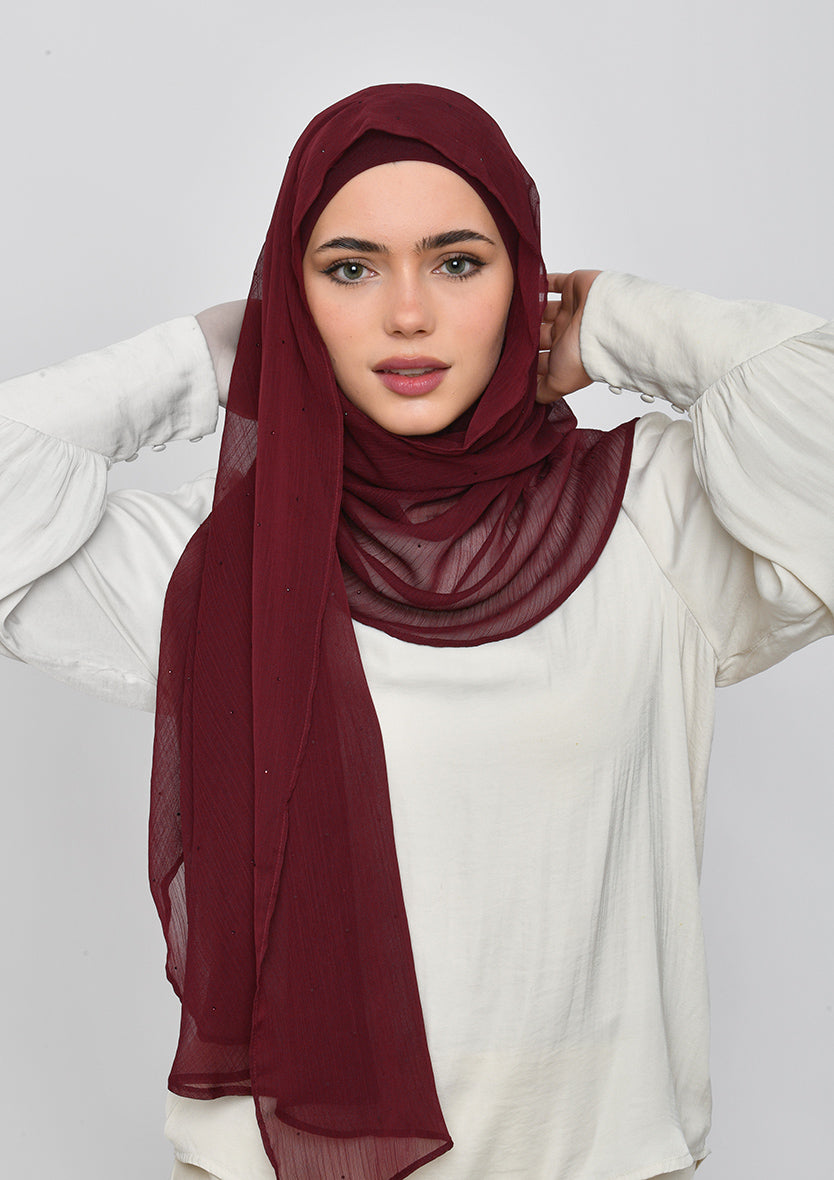 Burgundy with Crystal