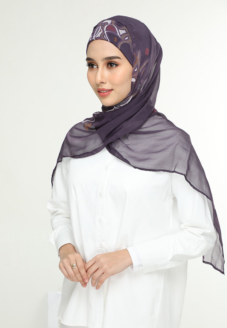 RAYHANA Fariha Plum Cap Shawl