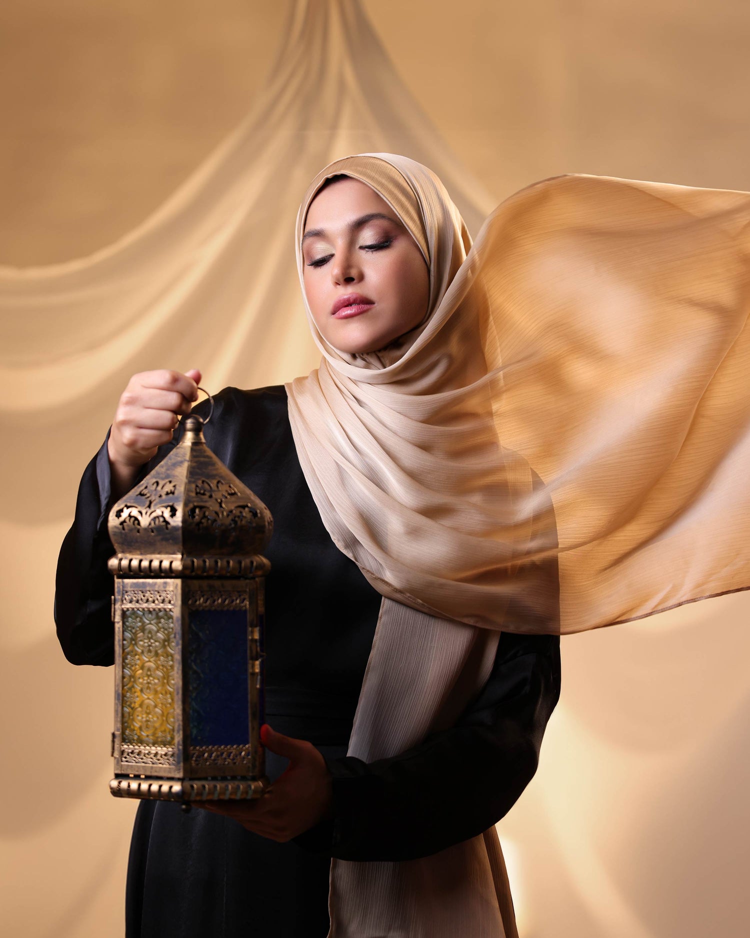 Jacquard & Crinkled Satin Chiffon