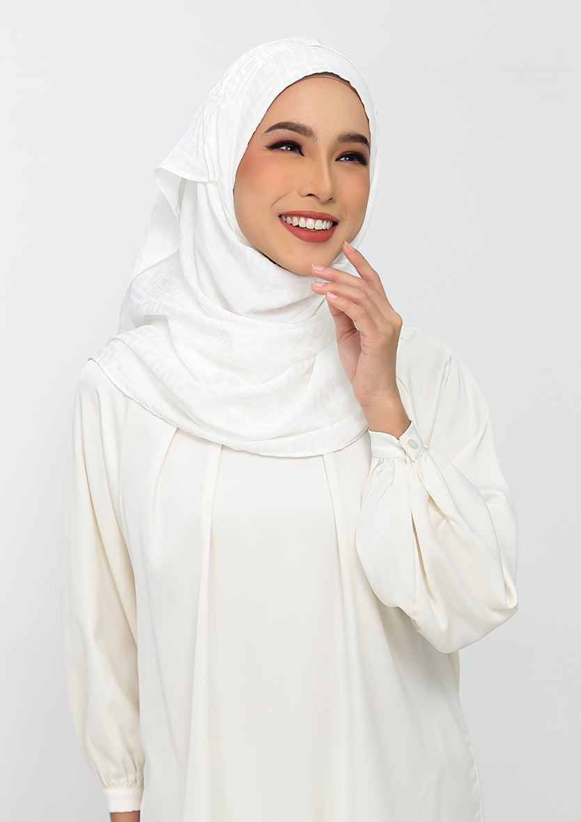 Jacquard Monogram White