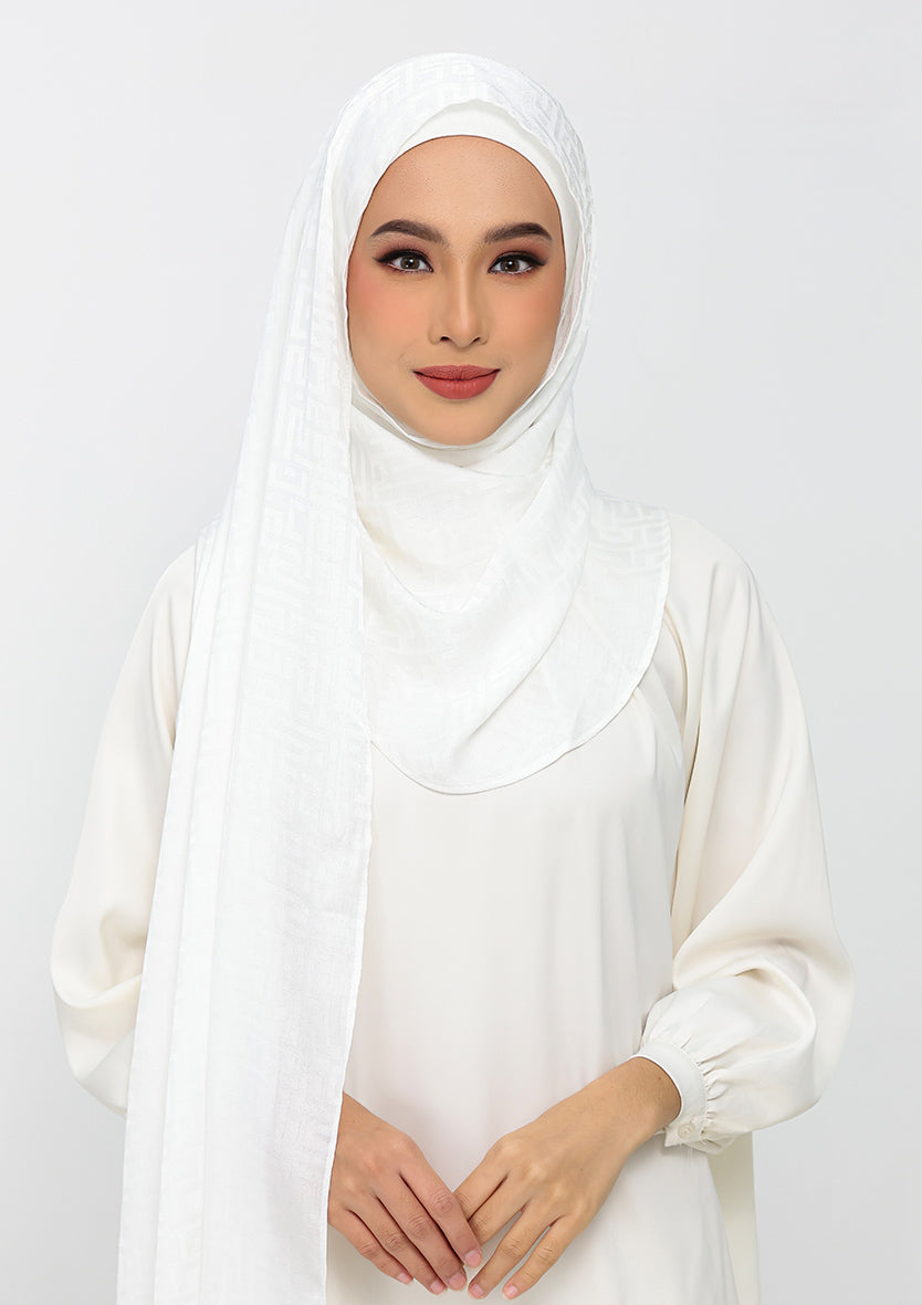 Jacquard Monogram White