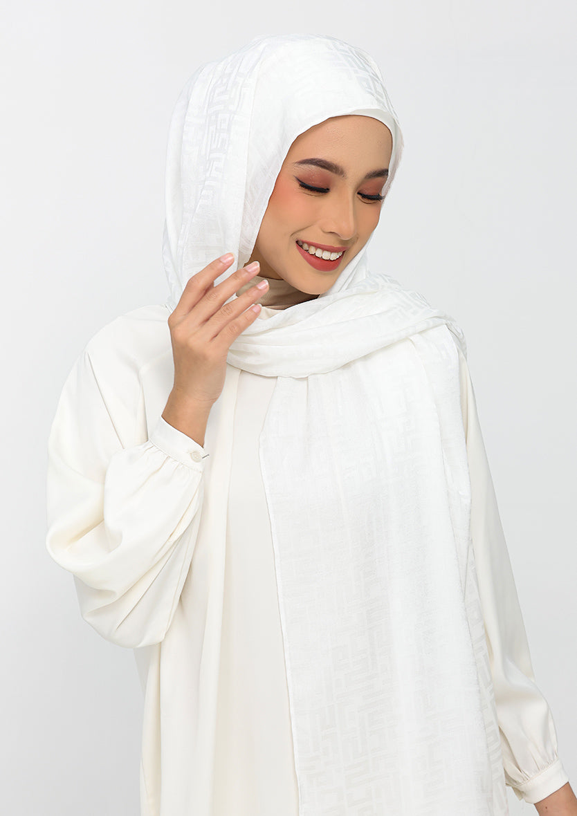 Jacquard Monogram White